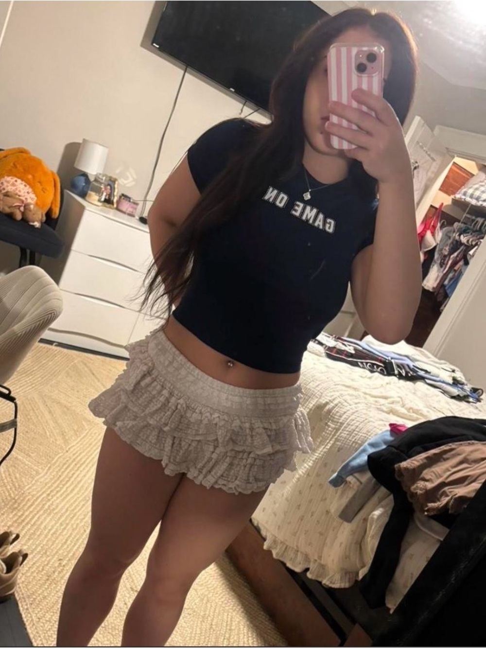 PacSun Black 'Game On' Crop Tee